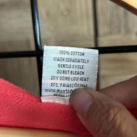 NWT Manta Del Lago Womens Short Sleeve Dress Size Medium Peach Pointed Hem - Picture 6 of 6